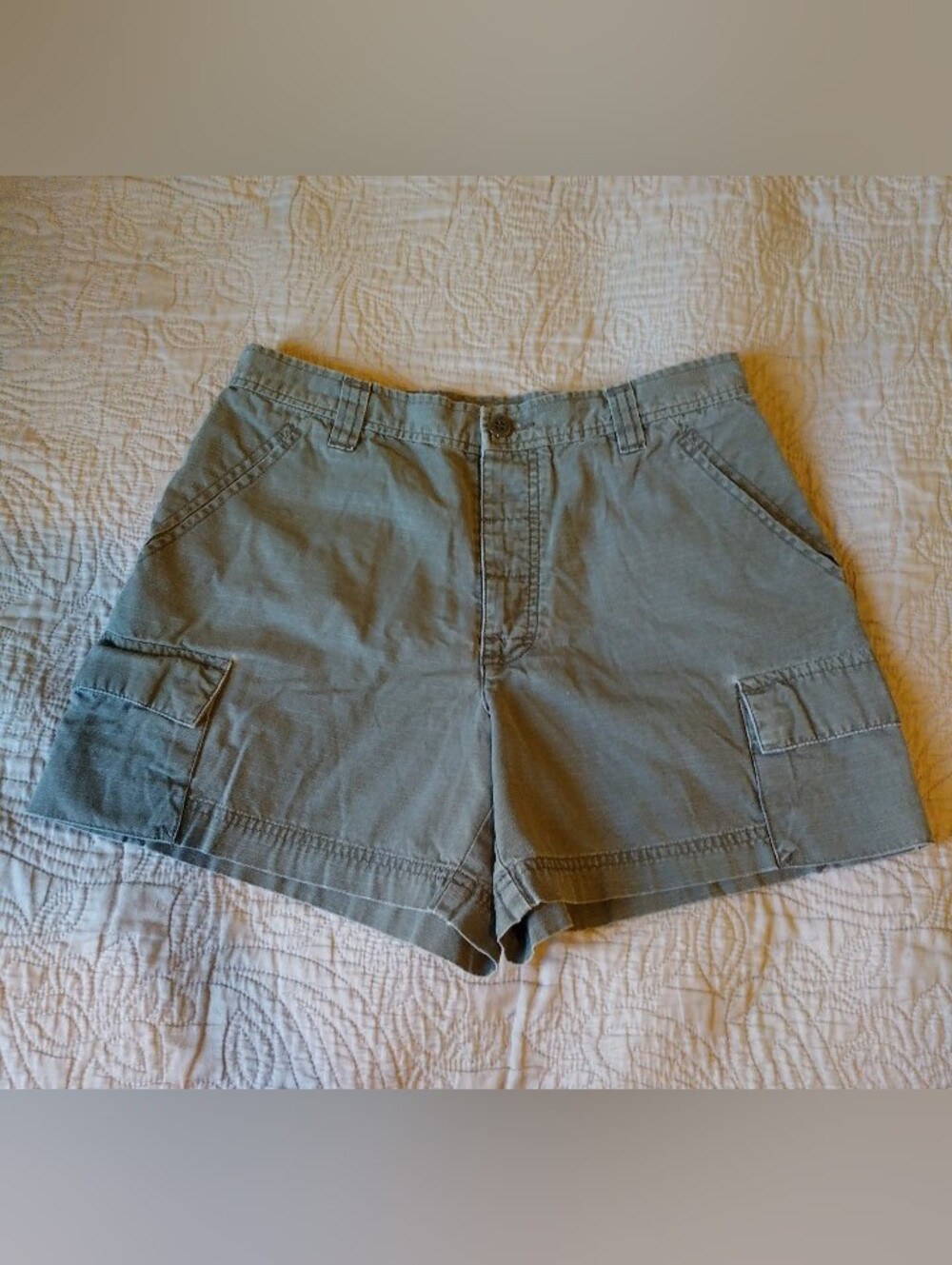 Vintage 90s Retro Y2K J Crew military Green utility women's shorts Sz XS -XXS